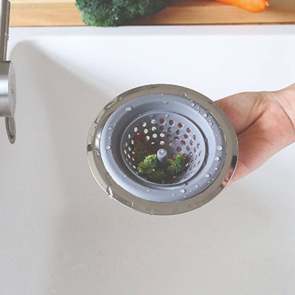 2-Pack: Silicone Multi-Purpose Clog-Free Kitchen Sink Strainer And Stopper - Picture 4 of 5